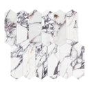 2X6 Arabescato Purple Picket Honed Marble Mosaic