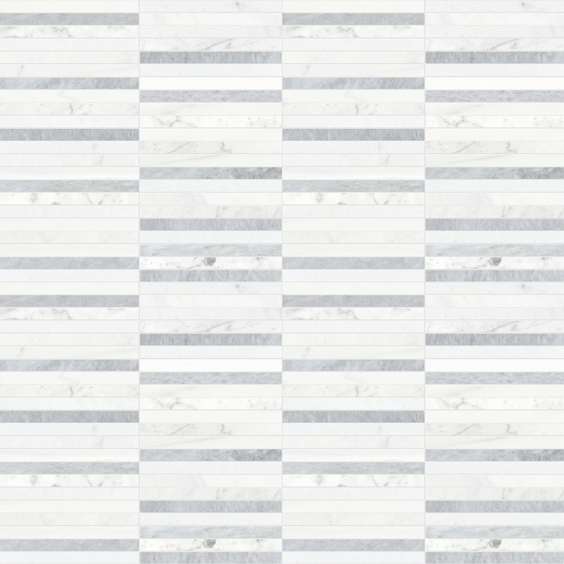 2x6 Celestia Ice Stacked Honed Natural Stone Mosaic