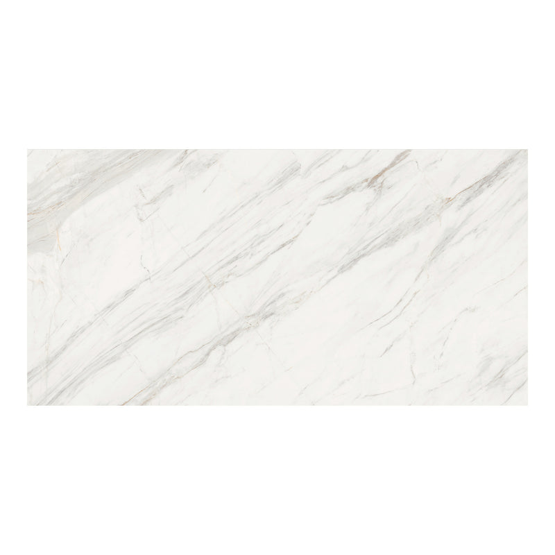 9mm 30x60 Raw Stone White Porcelain Polished Slab Final Sale (25 CT/PA)