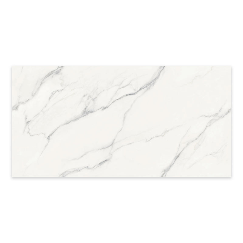 9mm 30x60 Roman Stone White Porcelain Polished Slab Final Sale