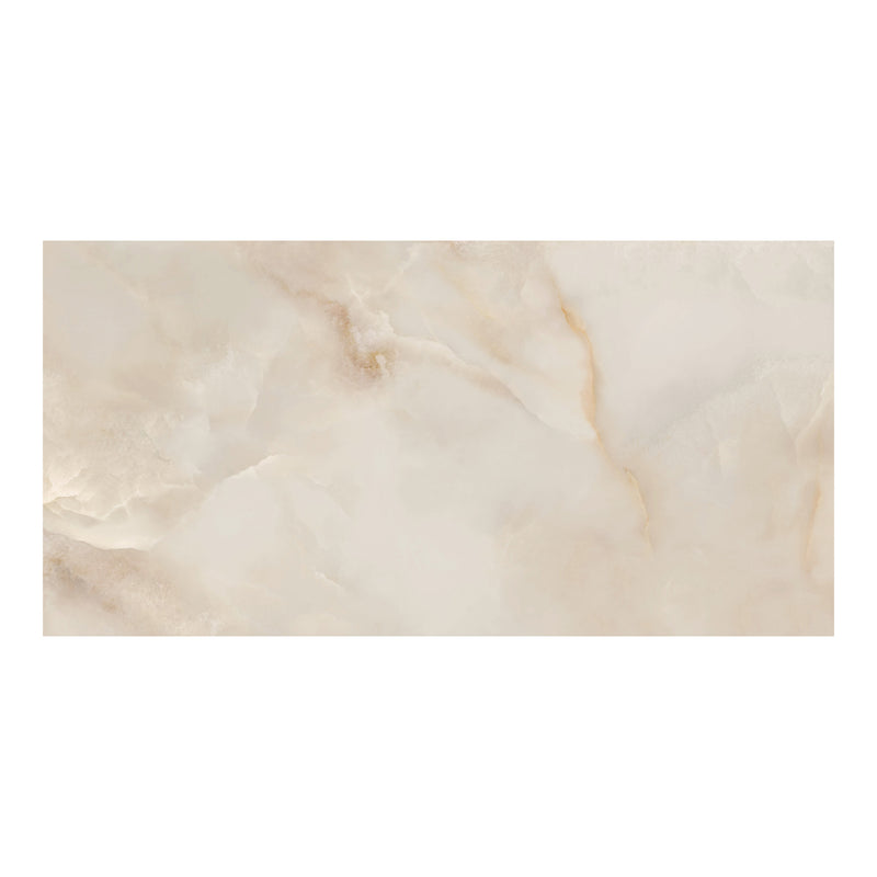 9mm 36x72 Pearl Onyx White Porcelain Glazed Polished Slab Final Sale