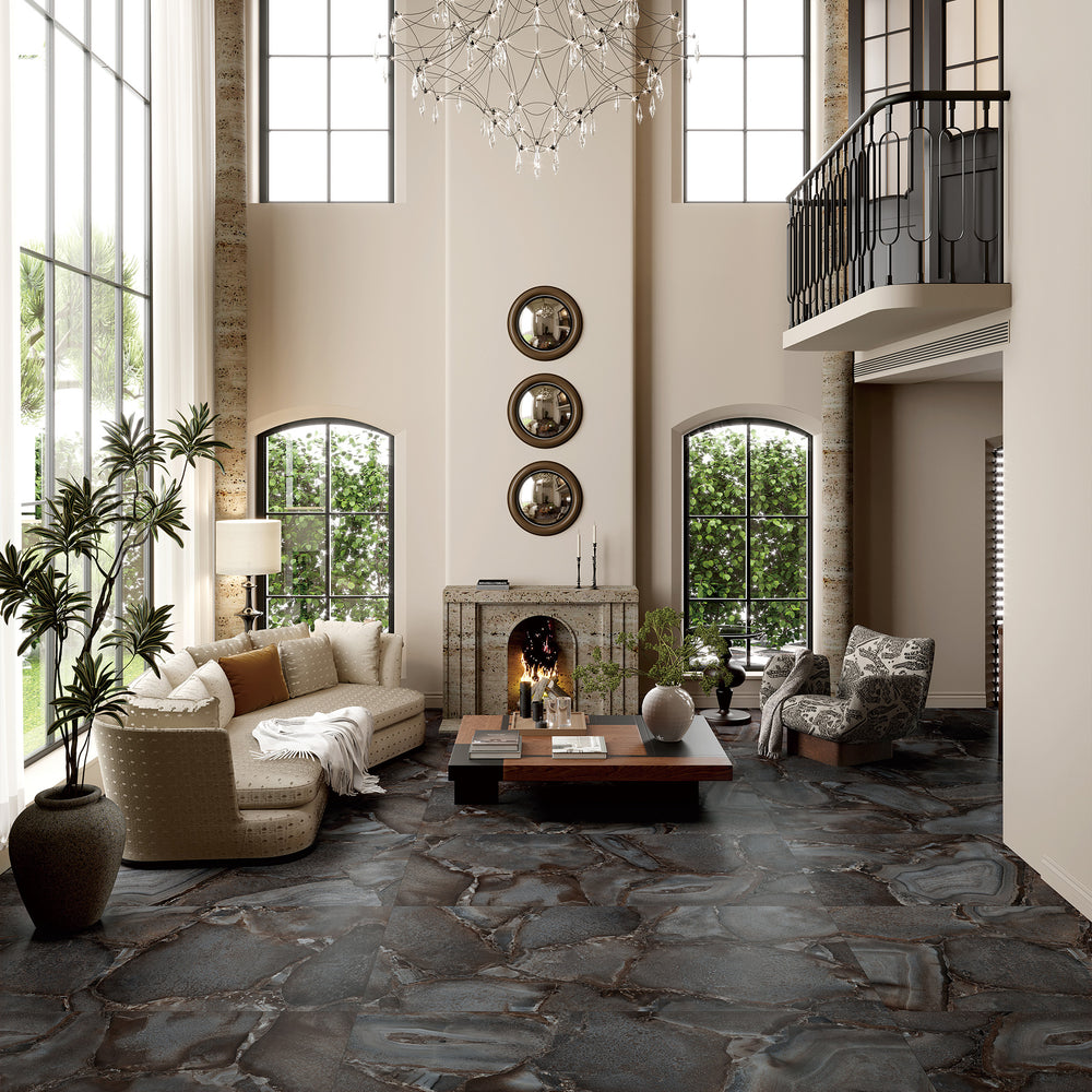 Natural stone tile finish