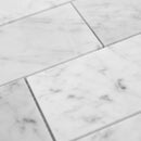 3x6 Italian Playa del Bianco Honed Carrara Marble Mosaic