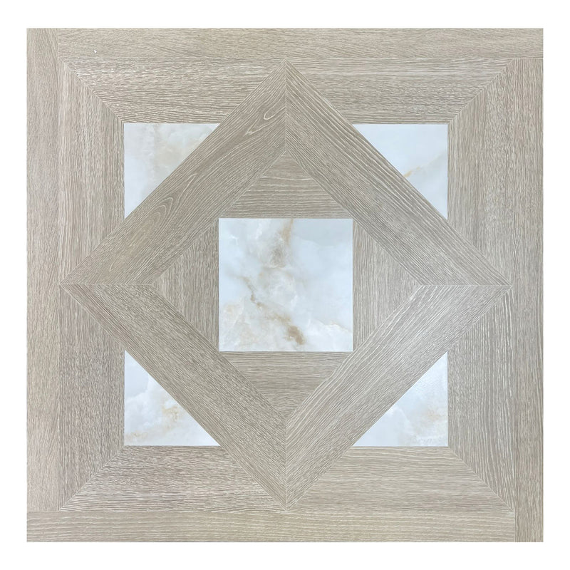 48x48 Versailles Glam Stone Wooden Look Matte Porcelain Tile