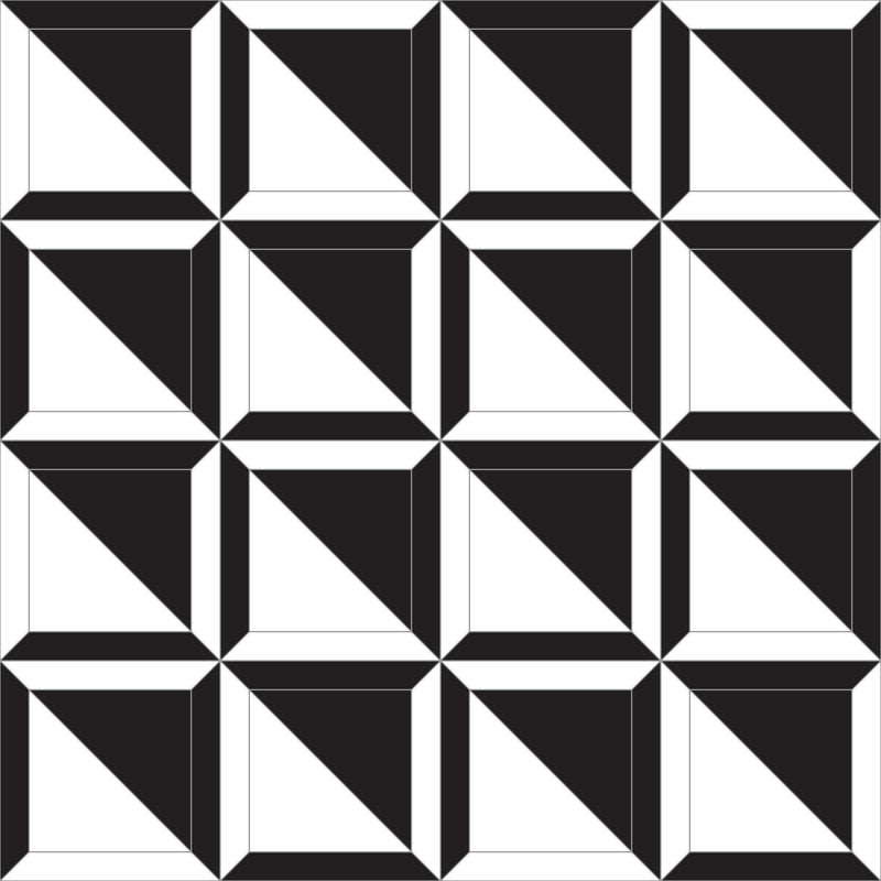 48x48 Solid White & Black Floor Décor Porcelain Glazed Tile