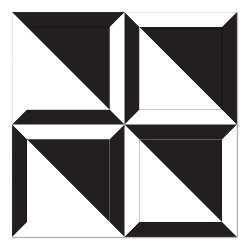 48x48 Solid White & Black Floor Décor Porcelain Glazed Tile