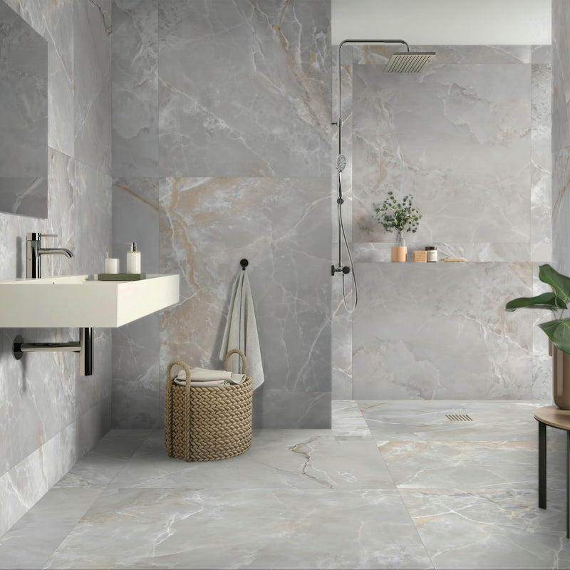 7mm 48x48 Athea Ice Onyx Porcelain Glazed Polished Tile