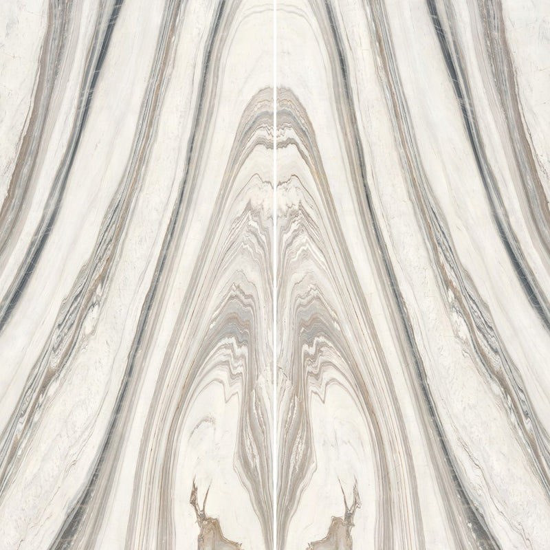 6mm 63x126 Fusion White Block 27 Bookmatch Cut Honed Rectified Sintered Slab