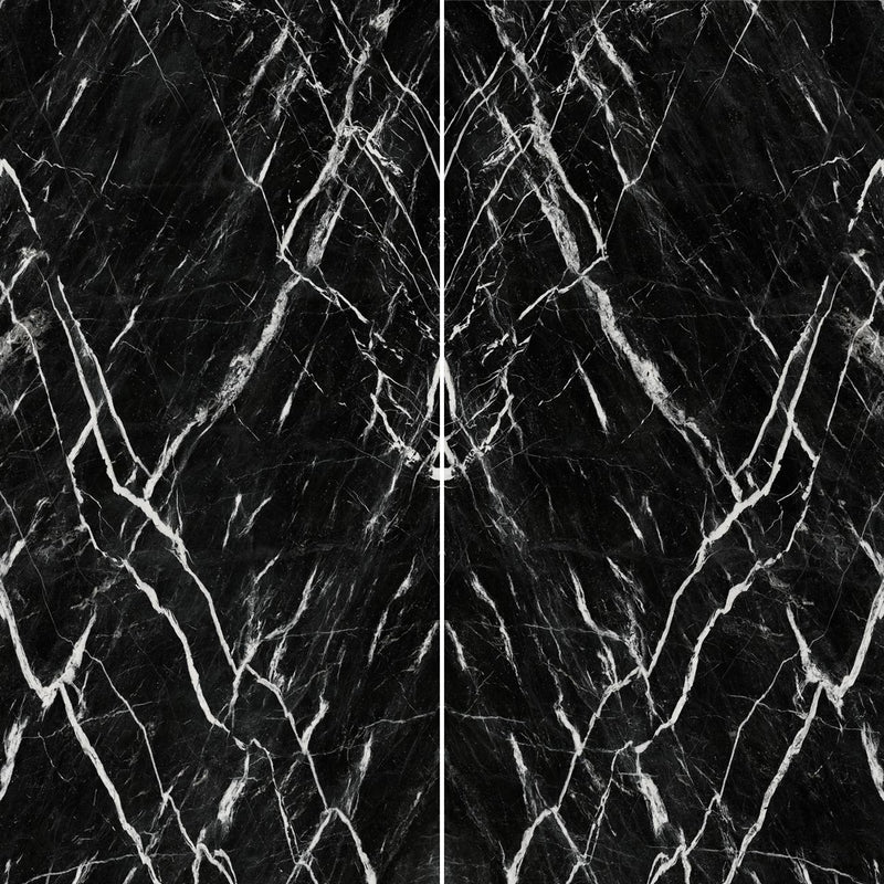 6mm 63x126 Nero Marquina Block 26 Bookmatch Cut Honed Rectified Sintered Slab