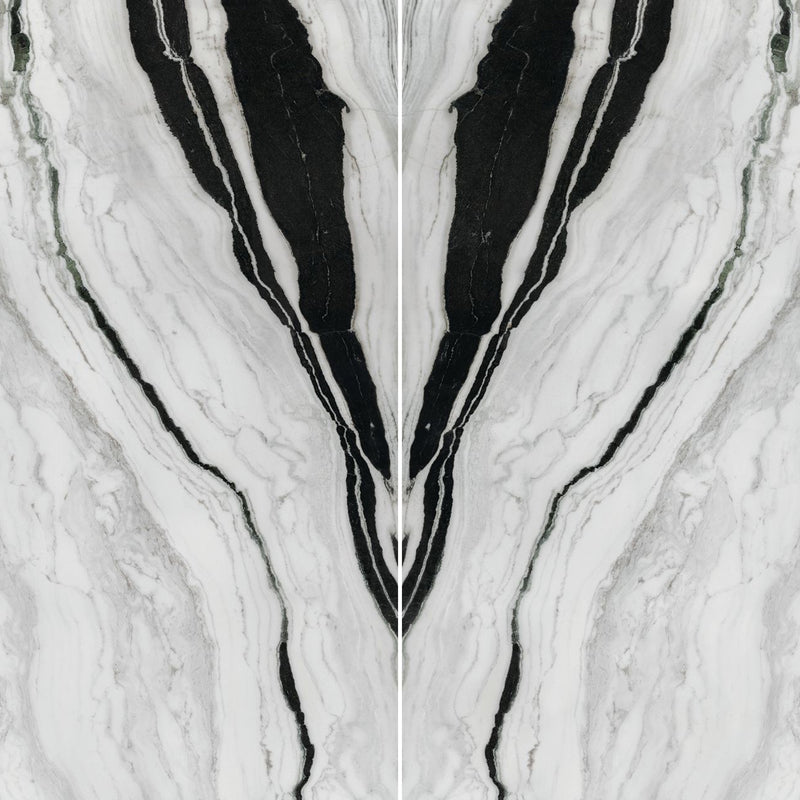 6mm 63x126 Panda Block 22 Bookmatch Cut Polished Rectified Sintered Slab