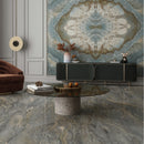 6mm 63x126 Fantasy Blue Porcelain Polished Slab (Book Match B) Final Sale