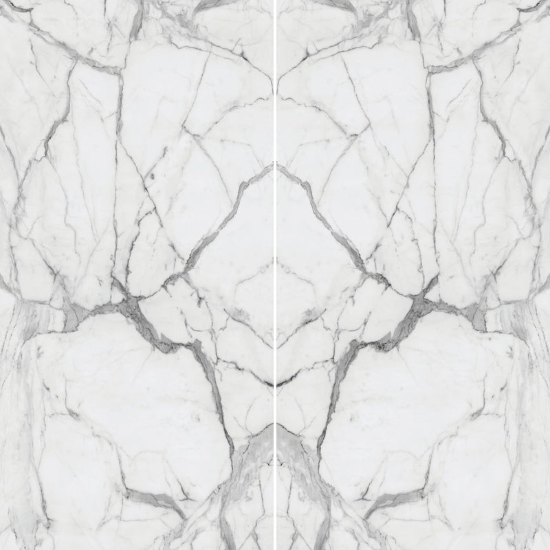 12mm 64x127 Statuario Block 17 Bookmatch Cut Polished Sintered Slab