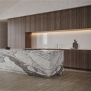 12mm 64x127 Calacatta Corchia Block 43 Bookmatch Cut Satin Colorsync Sintered Slab