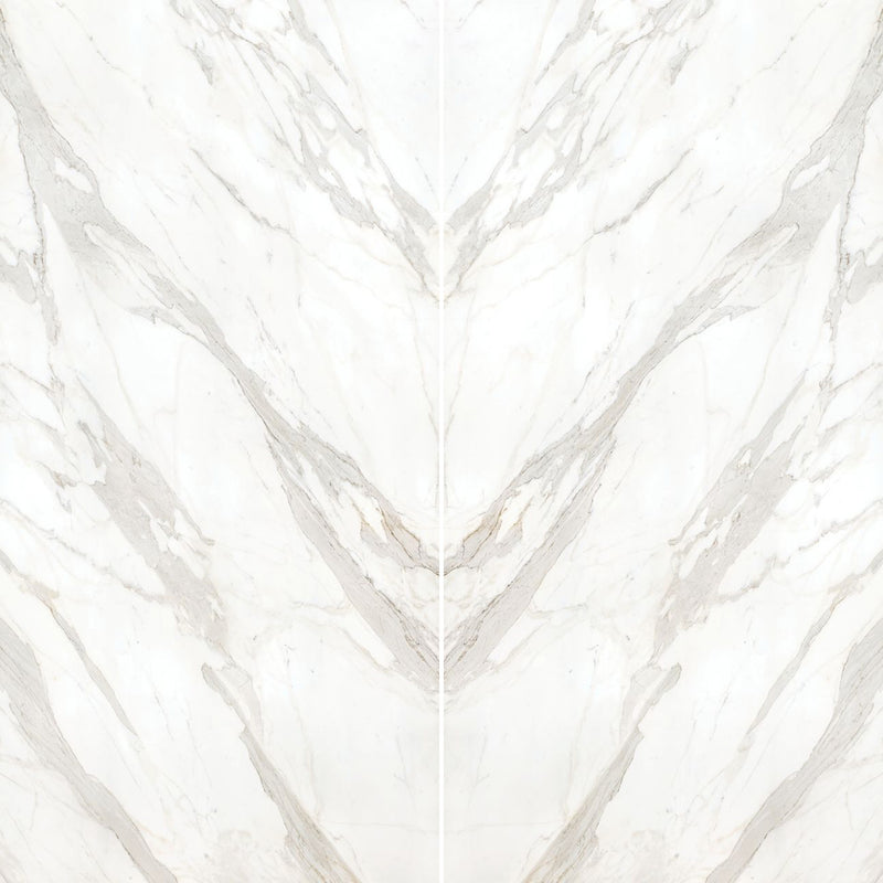 12mm 64x127 Calacatta Borghini Block 48 Bookmatch Cut Polished Sintered Slab