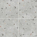 24x24 Sonar Terrazzo Silver Matte Porcelain Tile