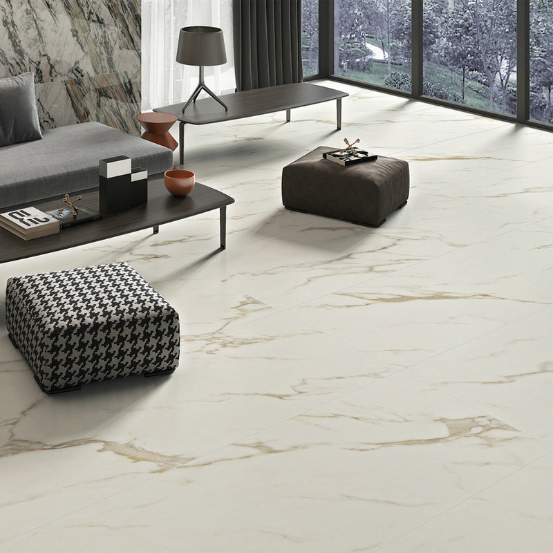 9mm 36x104 Calacatta Oro Porcelain Polished Slab Final Sale (900x2600 mm)