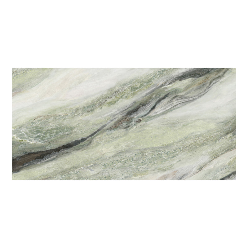 9mm 36x72 Panda Green Porcelain Glazed Polished Slab Final Sale