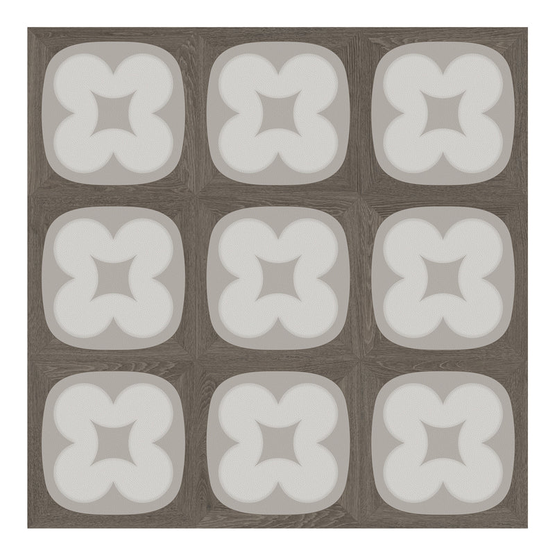 48x48 Versailles Parquet Clover Wooden Look Matte Porcelain Tile
