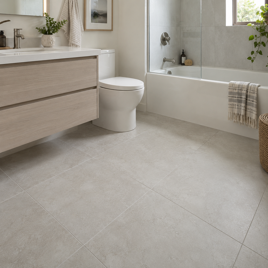 Calm tile in a Forest Hill apartment bathroom