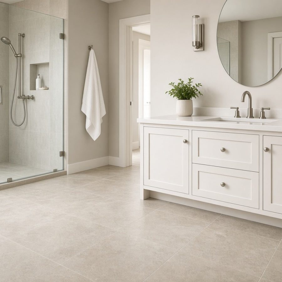 Calm bathroom tile in a Halton Hills home