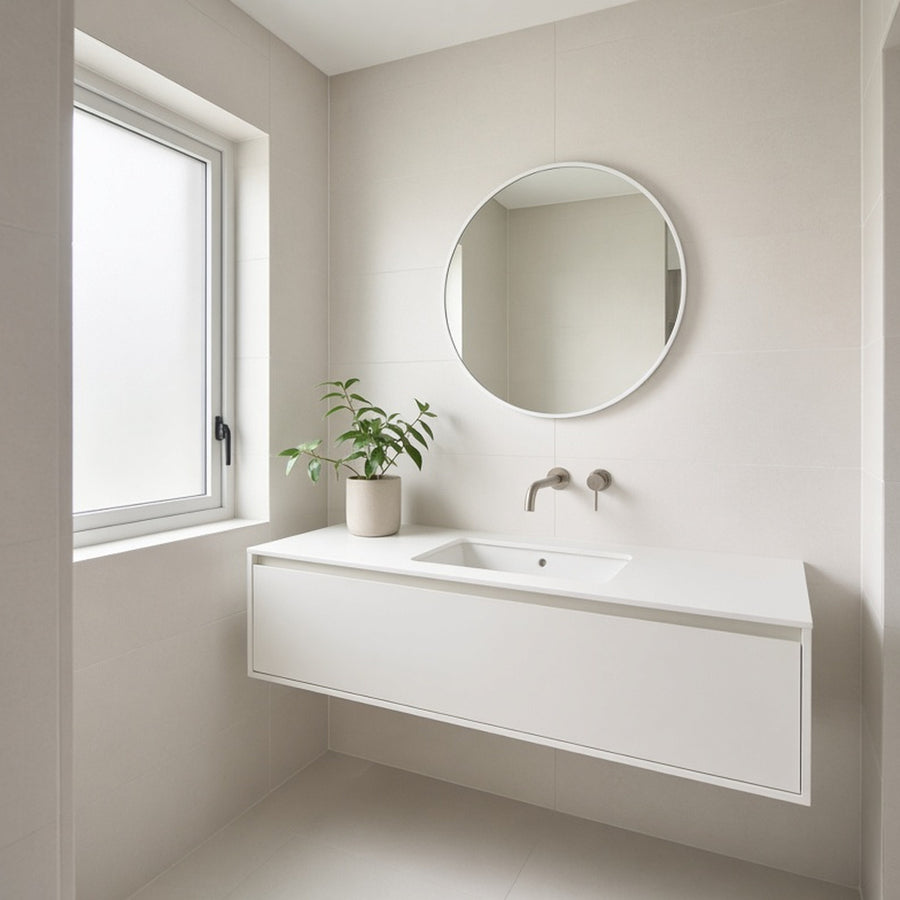Calm tile in a Don Mills condo bathroom