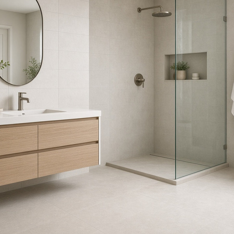 Calm bathroom tile in an Oshawa home