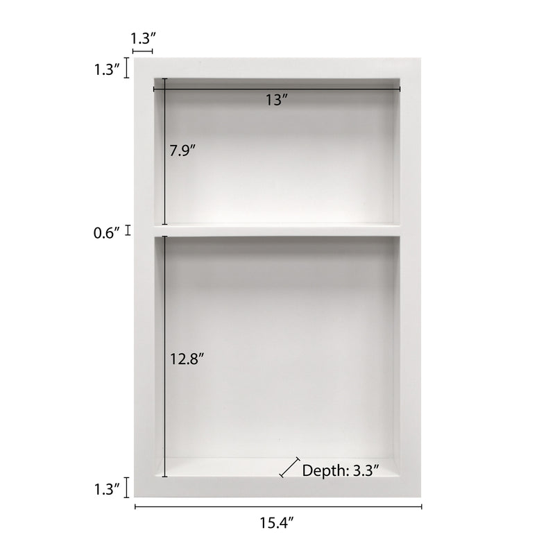 15x24 Shower Niche Thassos white Engineered Stone