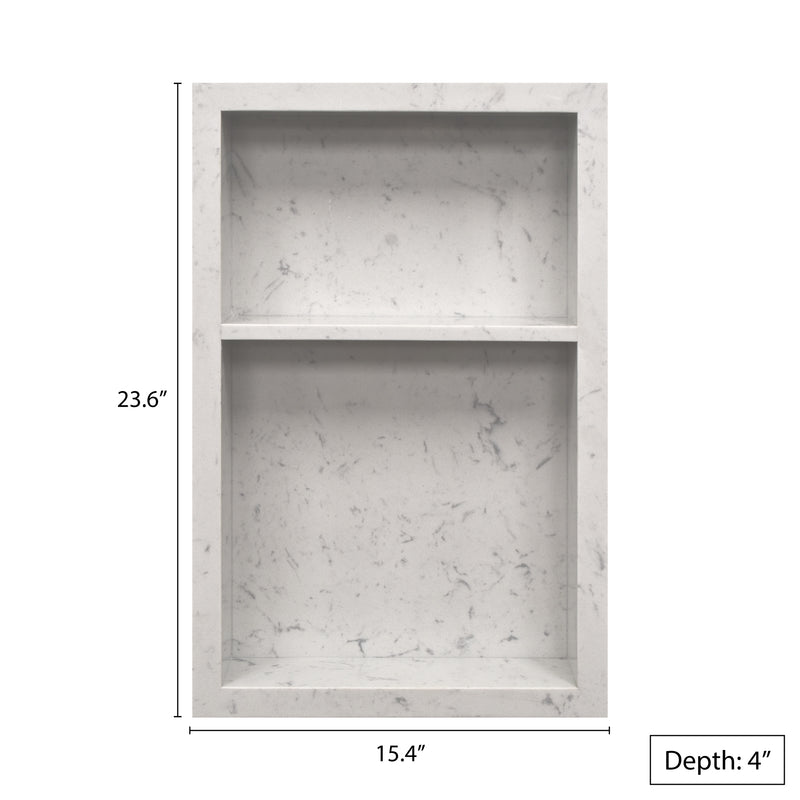 15x24 Shower Niche Carrara Engineered Stone