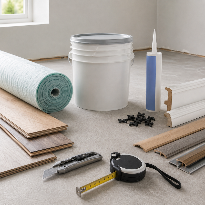 Flooring and tile project materials for Shediac renovations