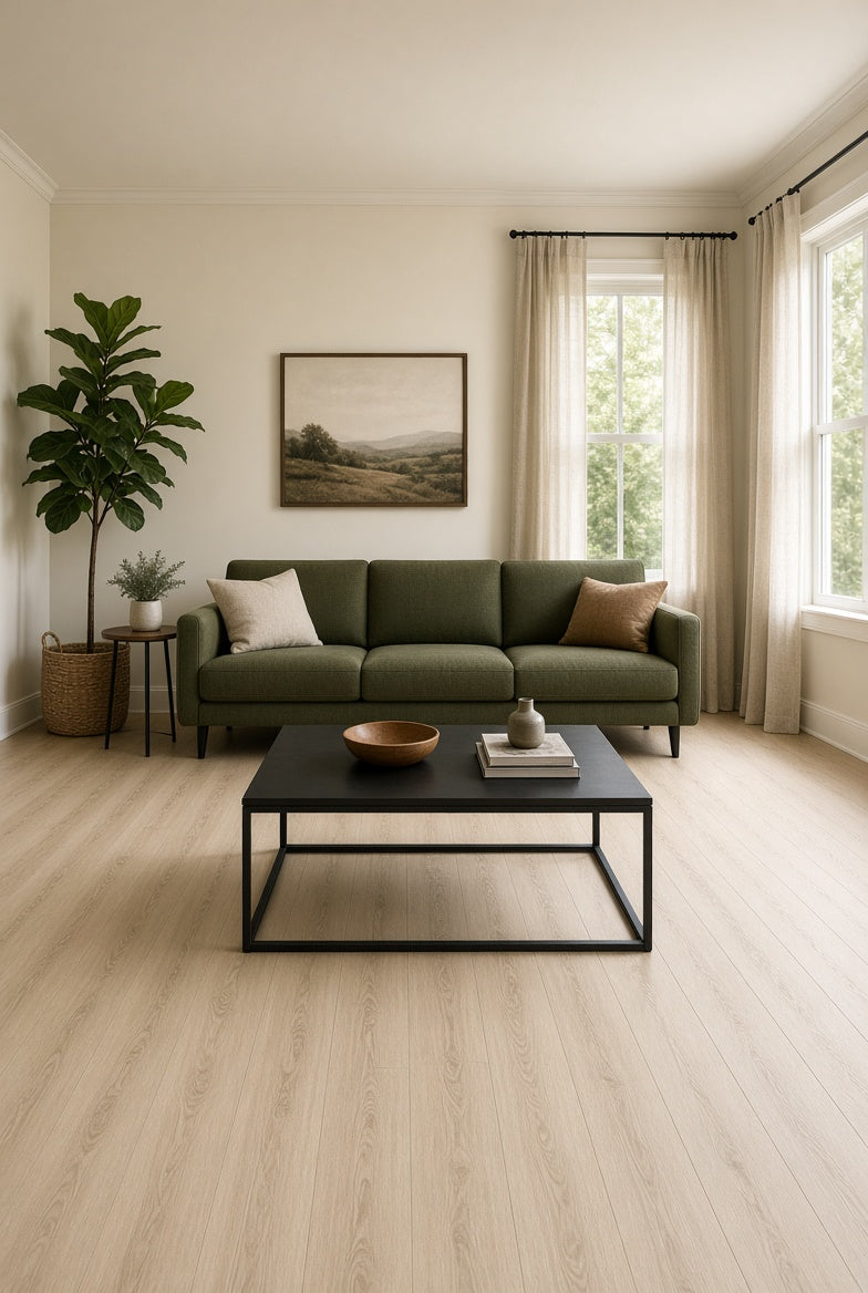 Finished room with new flooring for a Campbellton home or apartment renovation