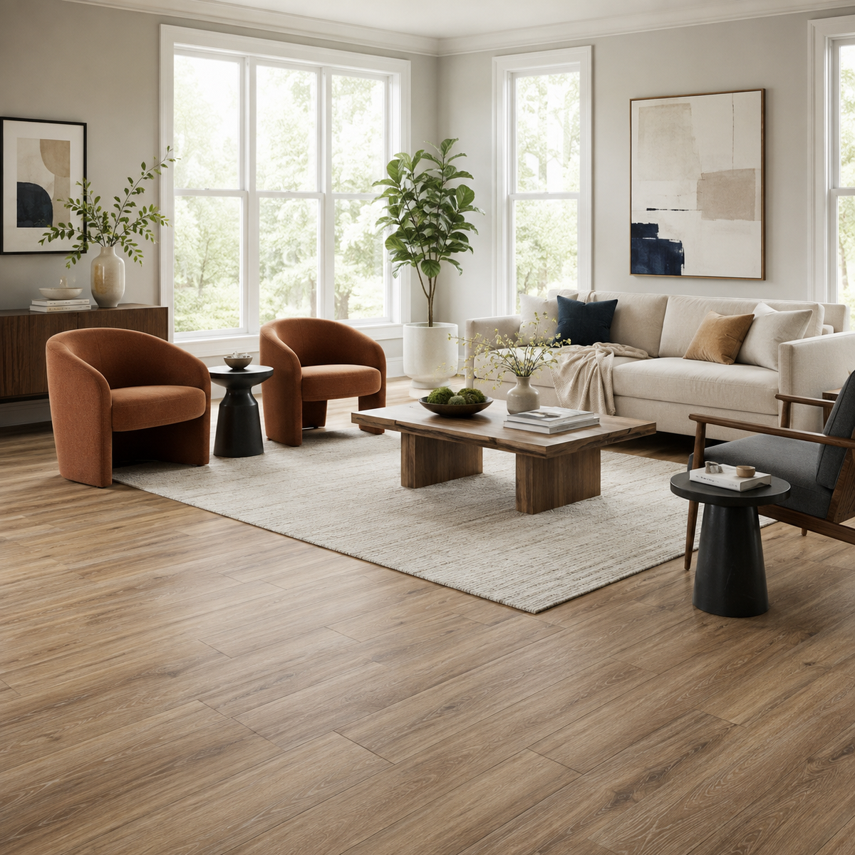 Finished room with new flooring for a Charlottetown home renovation