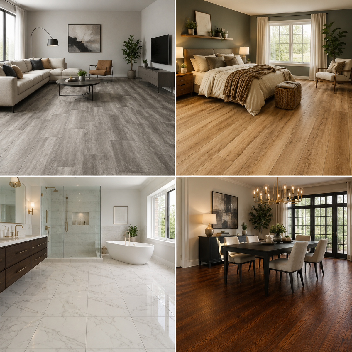 Flooring options for Sussex kitchens bathrooms laundry rooms entryways basements bedrooms hallways and living areas