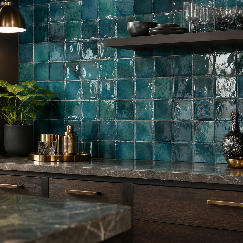 Glass tile for Ajax backsplashes and decorative walls
