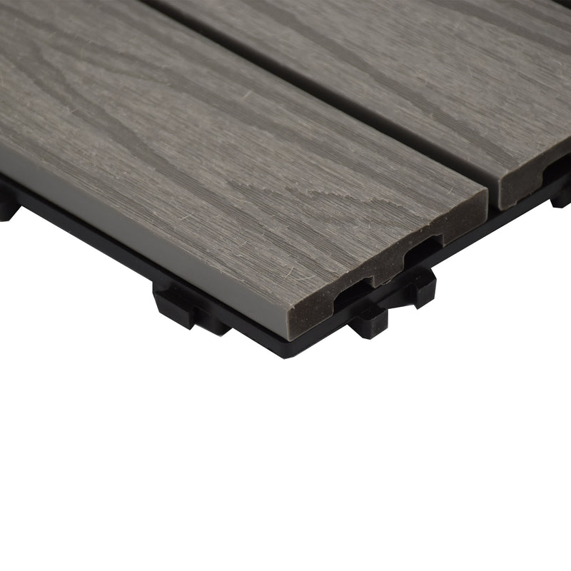 12x12 Stone Grey Wood Plastic Composite Decking Tile (300x300x22 mm)