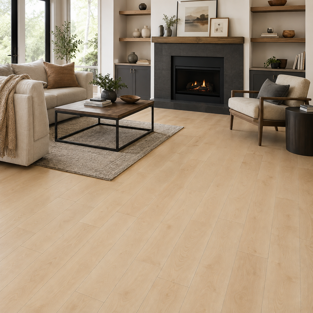 Laminate flooring room scene for a Miramichi home renovation