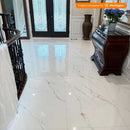9mm 30x60 Roman Stone White Porcelain Polished Slab Final Sale (25 CT/PA)