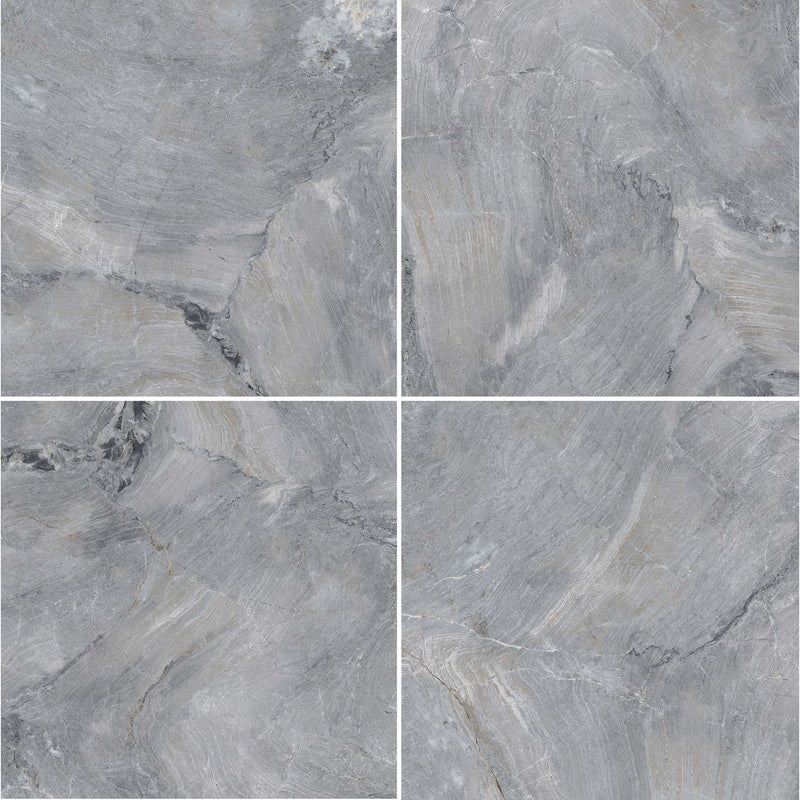 48x48 Gris Stone Mist Porcelain Polished Tile