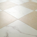 24x24 Calacatta Crema Checkered Matte Porcelain Tile