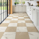 24x24 Calacatta Crema Checkered Matte Porcelain Tile