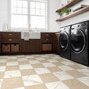 24x24 Calacatta Crema Checkered Matte Porcelain Tile