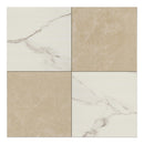 24x24 Calacatta Crema Checkered Matte Porcelain Tile