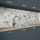 2" Capri Blue Hexagon Honed Marble Mosaic