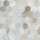 2" Capri Blue Hexagon Honed Marble Mosaic