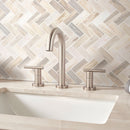 Angora Herringbone Polished Marble Mosaic