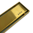 24" Stainless Steel Linear Shower Drain, Brushed Gold