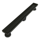 24" Stainless Steel Linear Shower Drain, Matte Black