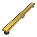 30" Stainless Steel Linear Shower Drain, Brushed Gold