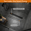 30" Stainless Steel Linear Shower Drain, Matte Black