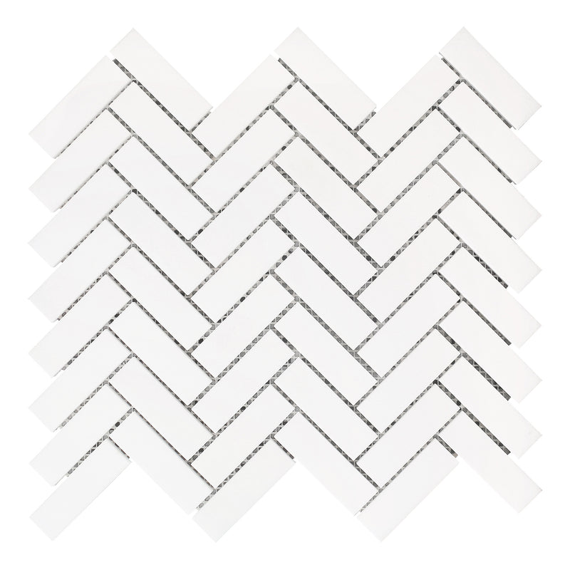 1x3 Herringbone Dolomite Select Marble Honed Mosaic Final Sale