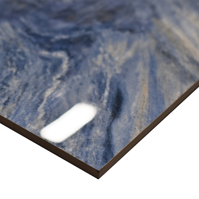 24x48 Artificial Blue Polished Porcelain Tile